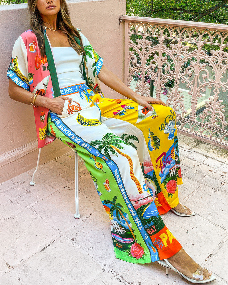 Cubana Bay Holiday Style Print Two-Piece Set