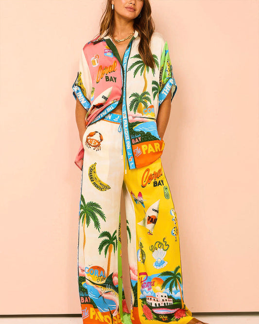 Cubana Bay Holiday Style Print Two-Piece Set