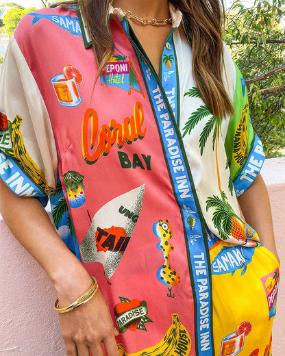 Cubana Bay Holiday Style Print Two-Piece Set