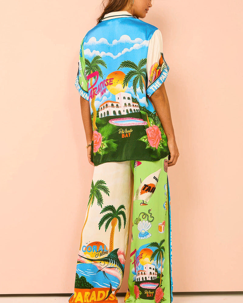 Cubana Bay Holiday Style Print Two-Piece Set