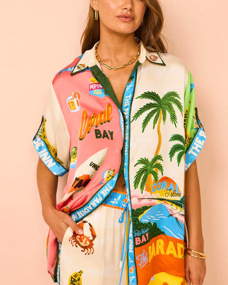 Cubana Bay Holiday Style Print Two-Piece Set
