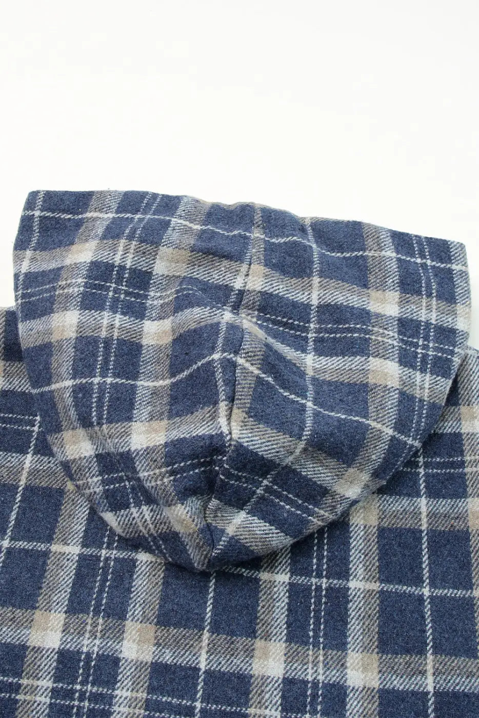 Plaid Pattern Sherpa Lined Hooded Jacket