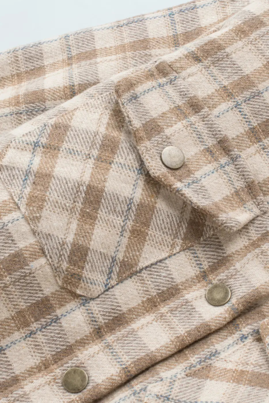 Plaid Pattern Sherpa Lined Hooded Jacket