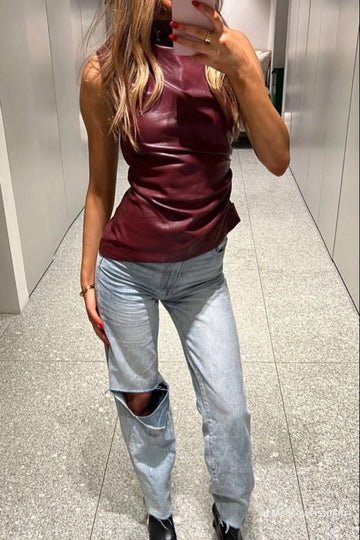 CLARA | BURGUNDY TOP