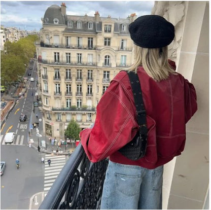 TATE | LEATHER OVERSIZED JACKET