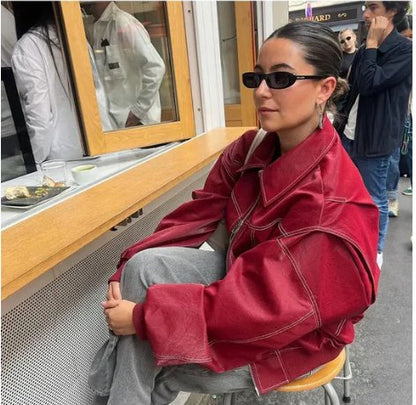 TATE | LEATHER OVERSIZED JACKET